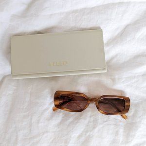 Lello Rectangle Women's Sunglasses - The Jane in Maple Torte - 90s Style